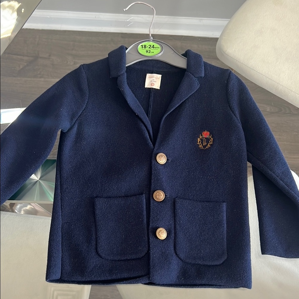 Classic Navy Kids Blazer with Crest